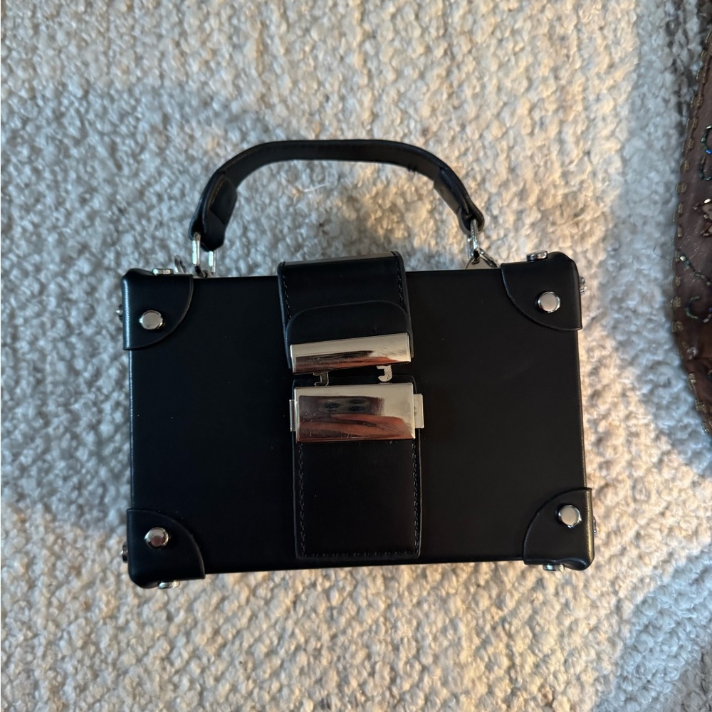 Mini “ briefcase” like Black Handbag